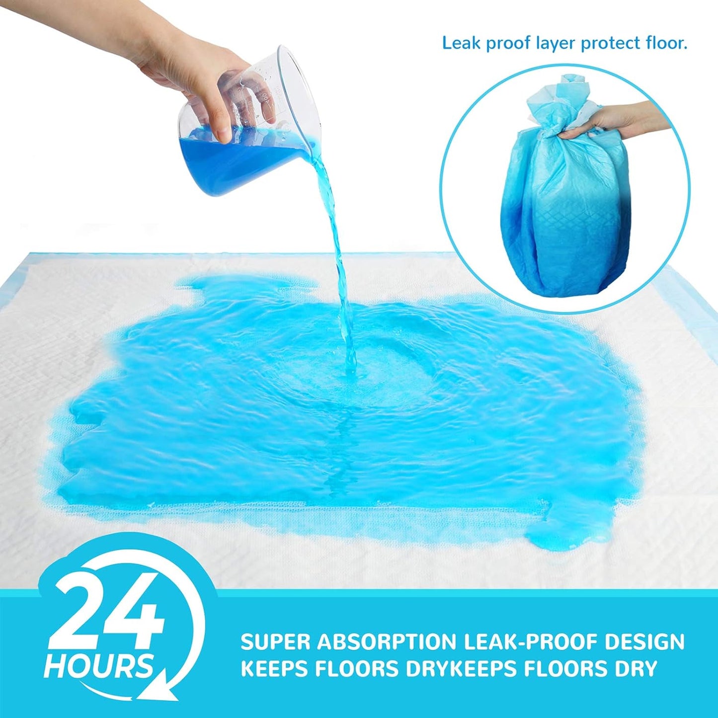 Extra Large Super Absorbent Disposable Dog Pee Pads - Leak-Proof Puppy Potty Training Pads (28" x 34")