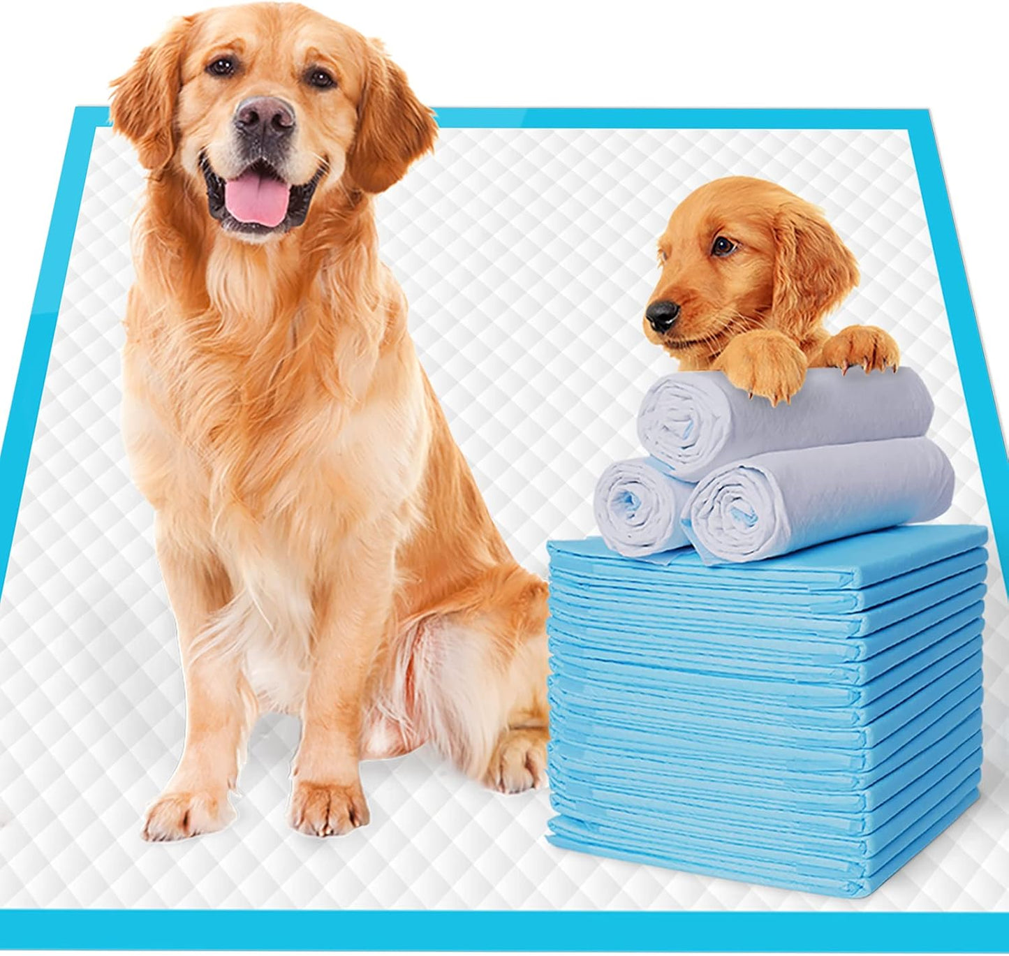 Extra Large Super Absorbent Disposable Dog Pee Pads - Leak-Proof Puppy Potty Training Pads (28" x 34")