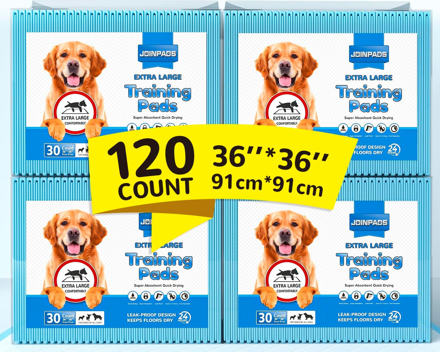 Extra Large Super Absorbent Disposable Dog Pee Pads - Leak-Proof Puppy Potty Training Pads (28" x 34")