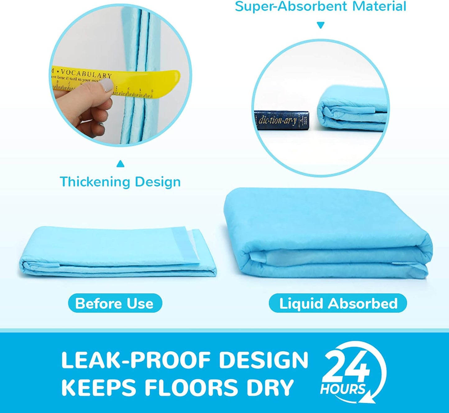 Extra Large Super Absorbent Disposable Dog Pee Pads - Leak-Proof Puppy Potty Training Pads (28" x 34")