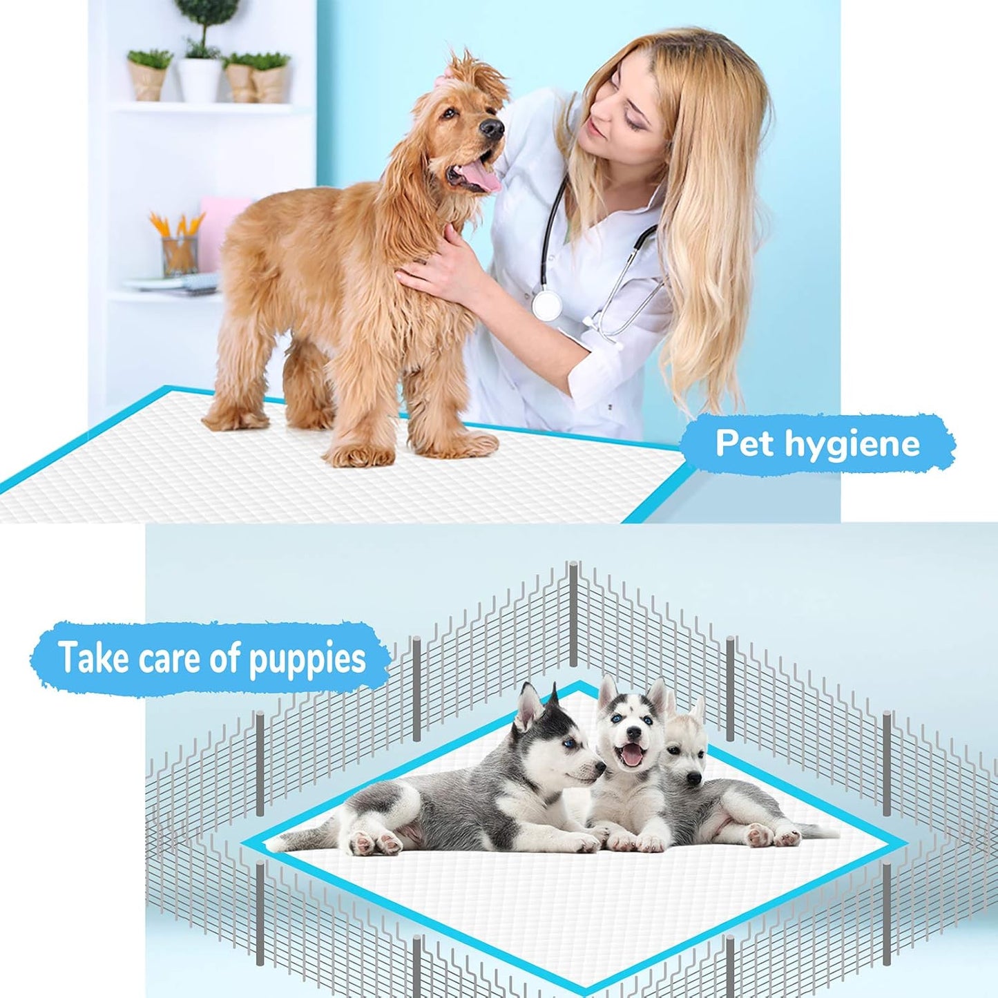 Extra Large Super Absorbent Disposable Dog Pee Pads - Leak-Proof Puppy Potty Training Pads (28" x 34")