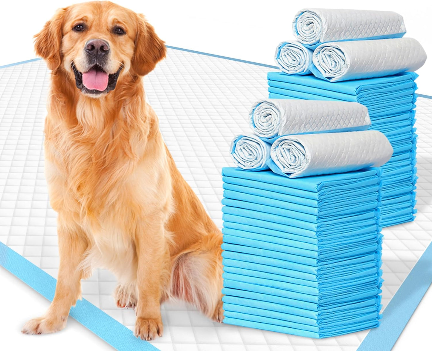 Extra Large Super Absorbent Disposable Dog Pee Pads - Leak-Proof Puppy Potty Training Pads (28" x 34")