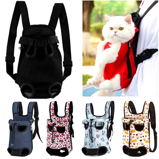 Adjustable Dual-Shoulder Pet Carrier Backpack for Outdoor Travel, Camping, and Hiking